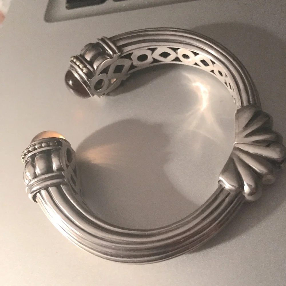 Exquisite Vintage Lagos Cuff** 18k Gold /Sterling/Citrine - Picture 14 of 16